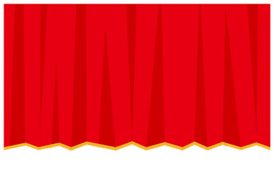 赤い舞台カーテンのイラスト背景素材