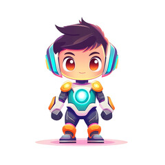 Adventurous space explorer character digital art cartoon style vibrant colors close-up fun concept
