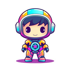 Space exploration adventure outer space digital illustration cartoon style playful concept