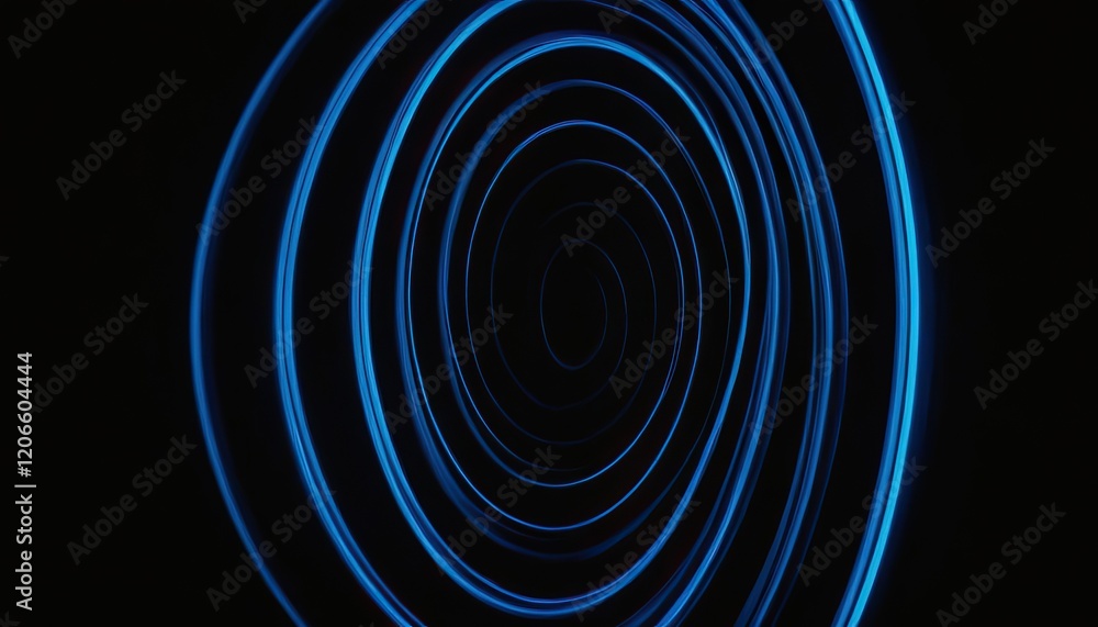 Poster abstract vector wave lines flowing dynamic in blue colors isolated on black background