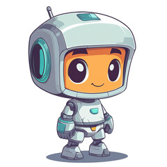 Playful robot character digital art fun environment cartoon style creative concept for kids