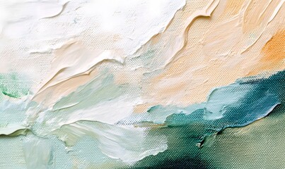 Fototapeta premium an minimalist abstract expressionist painting, using soft thick brushstrokes and bold shapes to depict the serene beauty of nature's landscapes, Generative AI