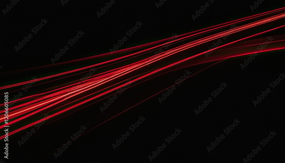Aufkleber dynamic red and white abstract waves floating against a black background in a smooth, fluid design