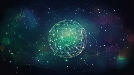 Obraz premium Digital Network Abstraction, Generative Ai