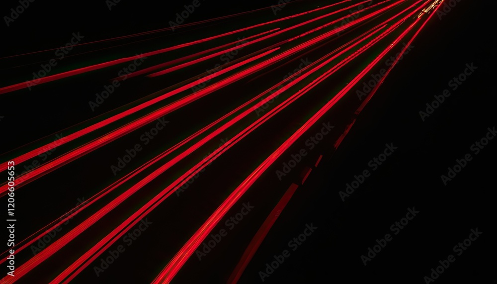 Aufkleber dynamic red and white abstract waves floating against a black background in a smooth, fluid design