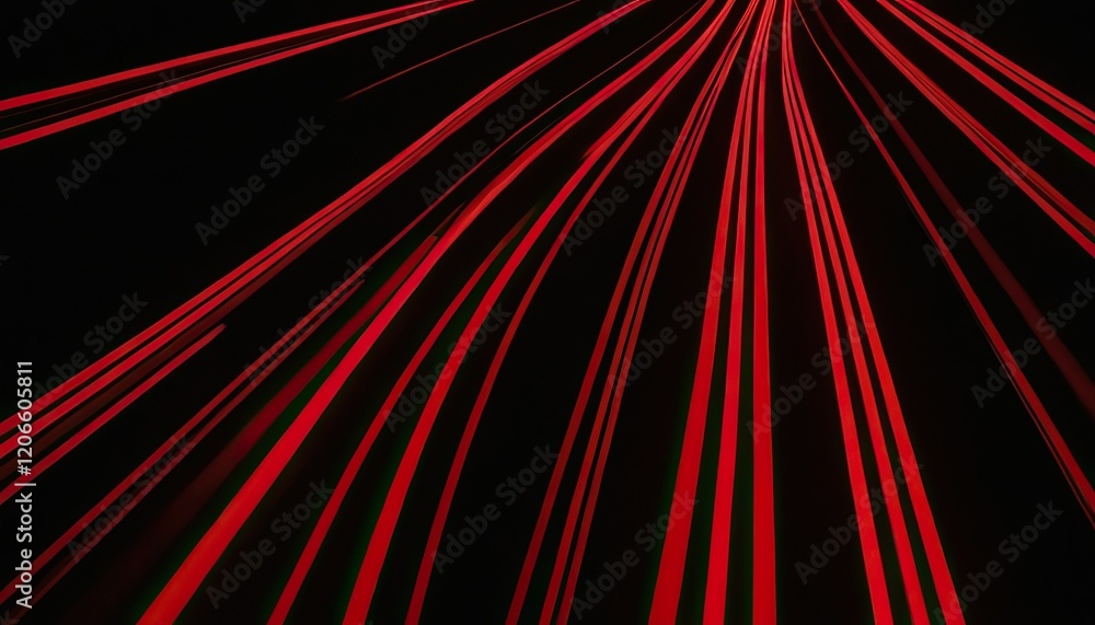 Aufkleber abstract vector wave lines flowing dynamic in red colors isolated on black background