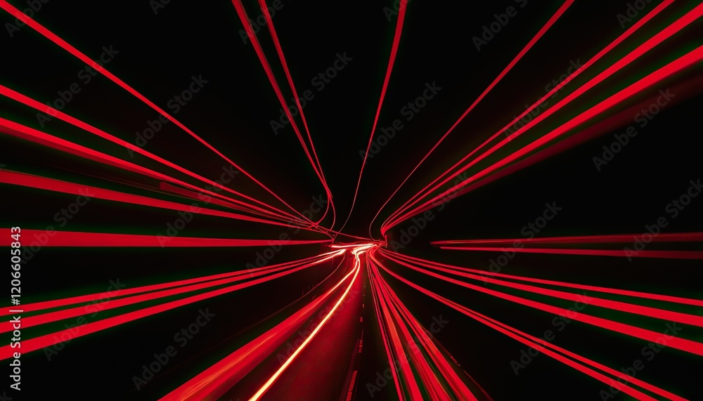 Aufkleber abstract vector wave lines flowing dynamic in red colors isolated on black background