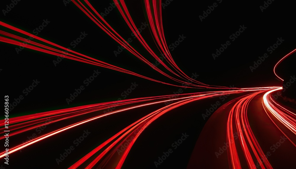 Aufkleber abstract vector wave lines flowing dynamic in red colors isolated on black background