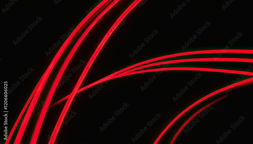 Aufkleber abstract vector wave lines flowing dynamic in red colors isolated on black background