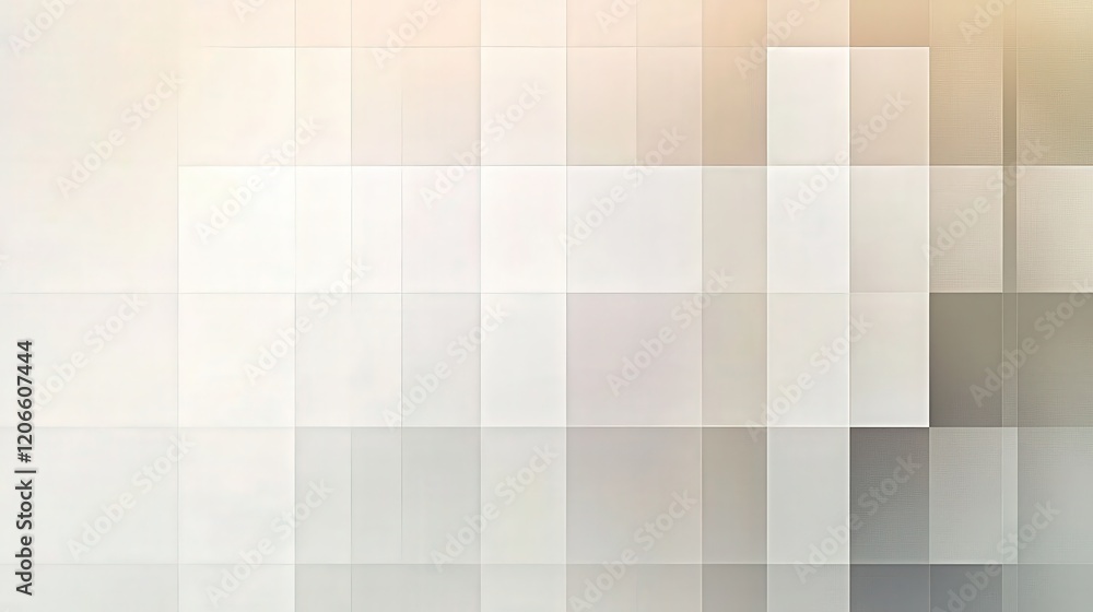 Poster abstract beige and white square grid pattern