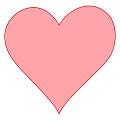Red heart icon symbol simple valentine vector