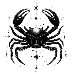 Cancer zodiac tattoo illustration background design vector