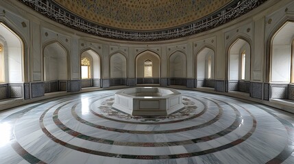 Obraz premium Elegant Marble Mausoleum Interior Featuring Intricate Design