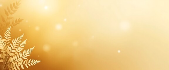 Golden Fern Leaves Autumn Background Image