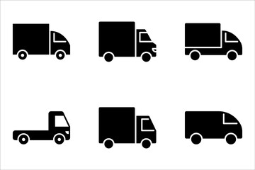 Delivery Truck icon set. Express delivery trucks icons. vector illustration on white background
