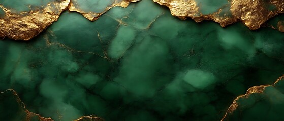 Emerald green marble with gold accents.