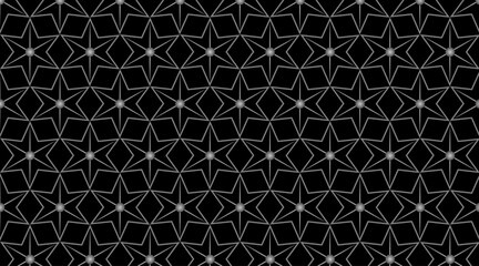 Star shape luxury pattern design with 3d circle centre of each shape | Seamless pattern design with Gray stroke | Pattern background for web, banner, corporate, fabric, texture, cultural program