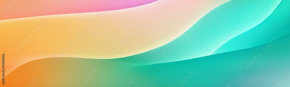 Poster Abstract pastel colored background with soft wavy shapes