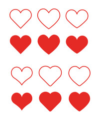 Heart Shape Icons stock illustration