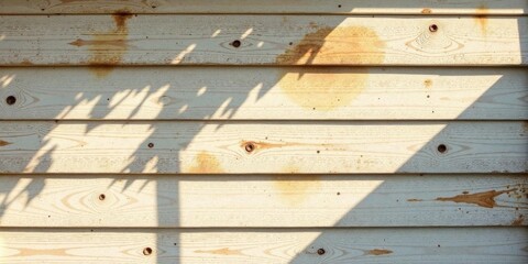 Sun-Dappled Weathered Wooden Planks with Subtle Shadow Play and Natural Imperfections