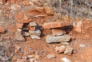 Balance of stones in the forest.