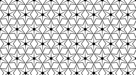 Fototapeta premium Hexagonal star shape luxury pattern background | Pattern background with geometric shape | Star shape vector background with black color with dotted shape