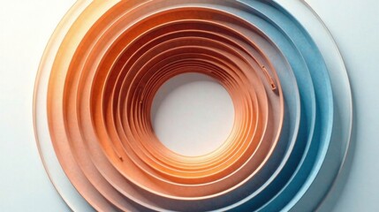 Obraz premium Abstract Concentric Rings of Warm and Cool Hues, a Visually Striking Design Element for Modern Interiors