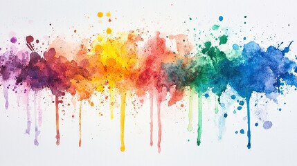 Fototapeta premium Vibrant Watercolor Splashes Create Light and Airy Atmosphere