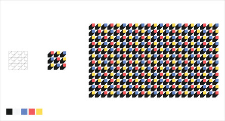 Colorful Geometric Pattern with Diagonal Triangles