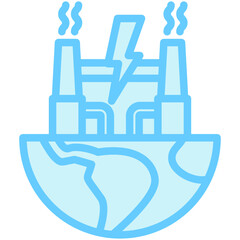 Geothermal dual tone blue color icon. use for modern concept, print, UI, UX kit, web and app development. Vector EPS 10, related to business, green industry, eco friendly and economy .