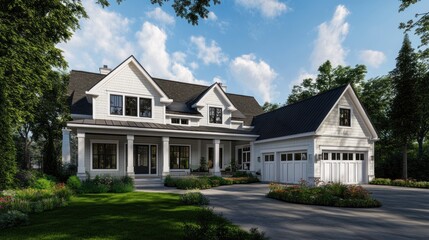 Naklejka premium Modern Farmhouse Exterior Design