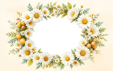 Obraz premium daisy and fruit fringes, wreaths, plants