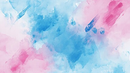 Fototapeta premium Soft Blush Pink and Strong Blue Abstract Watercolor Background