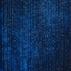 Binary code background, blue color, matrix, with lines creating a futuristic atmosphere, conveying a technological atmosphere