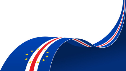 Wave flag of cape verde with copyspace background