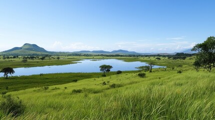 Naklejka premium Serene African Savanna Landscape