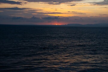 Beautiful sunset at sea in Guacalillo