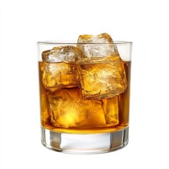 A robust Rusty Nail cocktail with Scotch whisky and Drambuie, served over ice in a rocks glass, the amber liquid deep and inviting