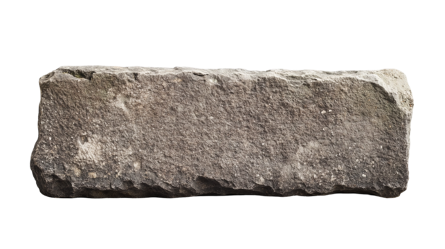 Old stone sign plate, isolated on transparent background 