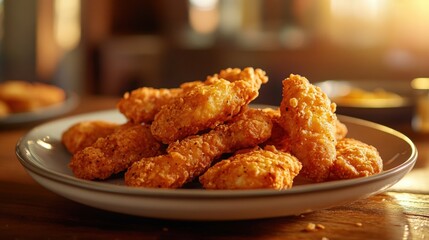 Delicious nugget stick on a white plate