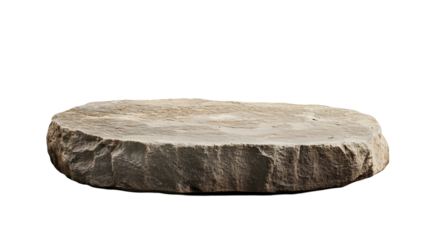 Old stone sign plate, isolated on transparent background 