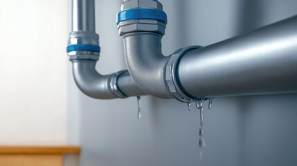 Leaking water pipe causing damage and requiring urgent repair by plumber