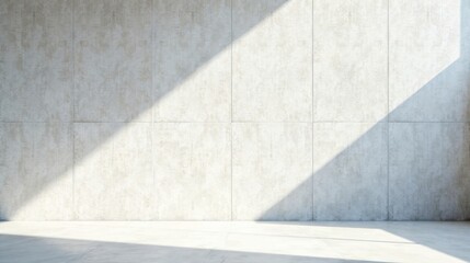 Sunlit Minimalist Concrete Wall and Floor Interior Scene