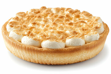 Crumble Tart Pastry Dessert Studio White Background