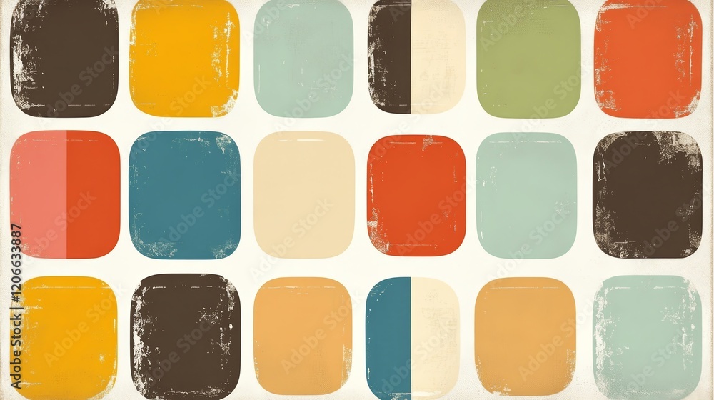 Aufkleber a collection of colorful, textured squares arranged in a grid pattern for design purposes.