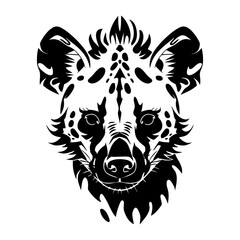 Fototapeta premium Hyena face silhouette icon illustration animal black vector