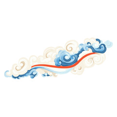 Fototapeta premium Chinese Auspicious clouds illustration white blue vector