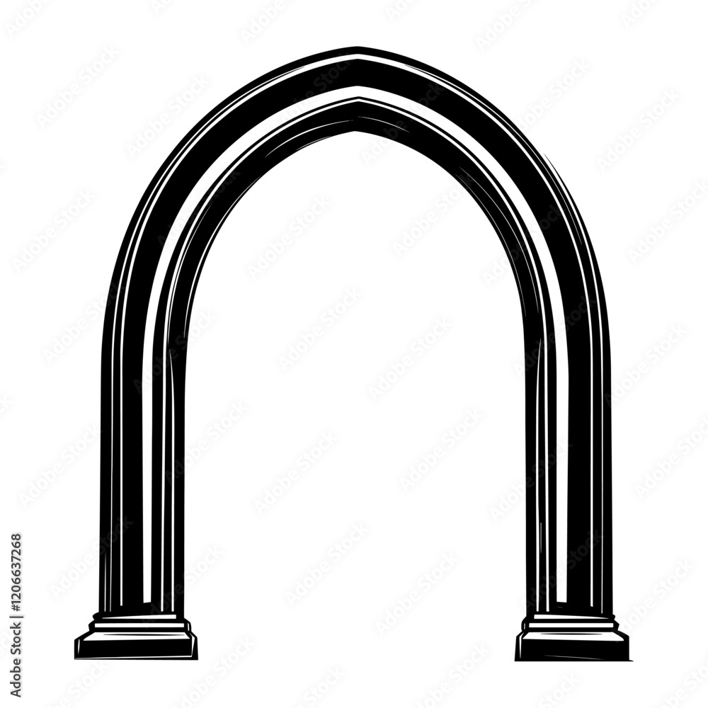 Poster simple arch linear architecture illustration design vector