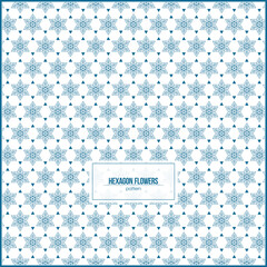 classic hexagon flowers pattern for vintage card background