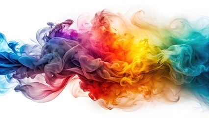Fototapeta premium Abstract panoramic smoke photography features white backgrounds, airy wisps, ethereal vapor, and hazy steam effects.